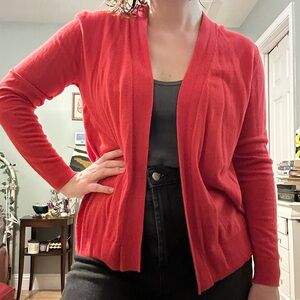 Very soft coral colored cardigan